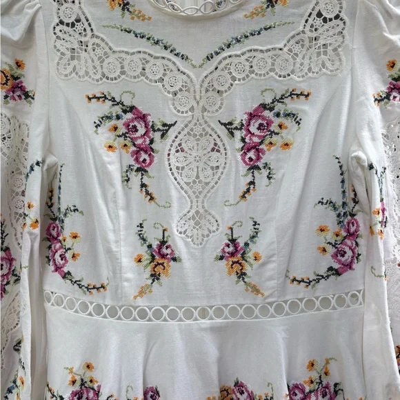ZIMMERMANN Allia Lace Trimmed Embroidered Dress, Size 2 VGUC - Picture 10 of 13